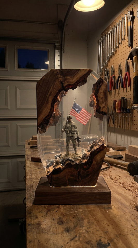 Soldier Resin Lamp